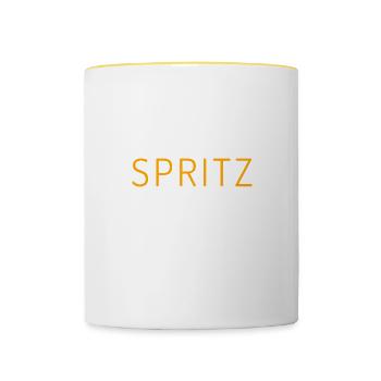 Spritz Getränk - Tasse zweifarbig - Weiß/Gelb - Vorne