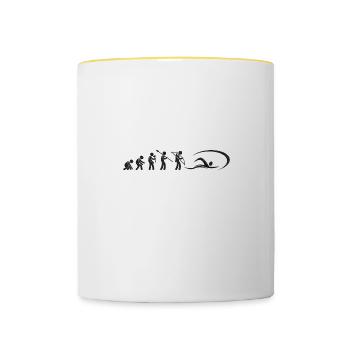 Evolution Swimmer Black Grunge - Tasse zweifarbig - Weiß/Gelb - Vorne