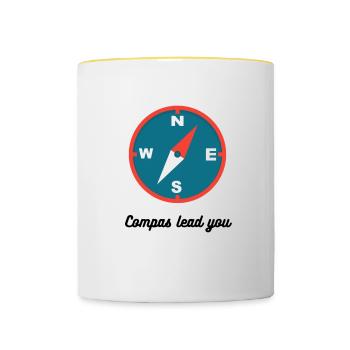 Compass lead you - Tasse zweifarbig - Weiß/Gelb - Vorne