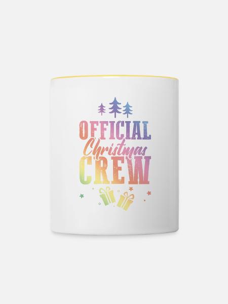 Christmas Crew - Tasse zweifarbig - Weiß/Gelb