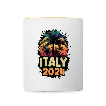 Italy 2024 Holiday Saying - Contrasting Mug - white/yellow - Front