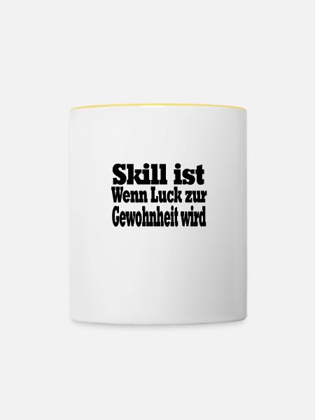 Gaming, Geschenk - Tasse zweifarbig - Weiß/Gelb