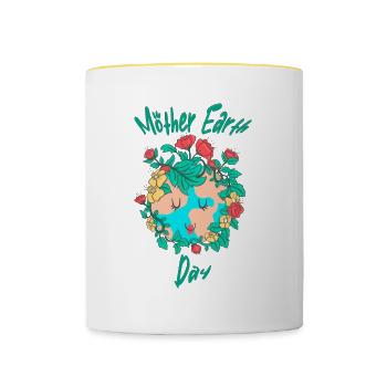 Mother Earth Nature - Contrasting Mug - white/yellow - Front