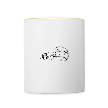 Kitesurfing fingerprint - Contrasting Mug - white/yellow - Front