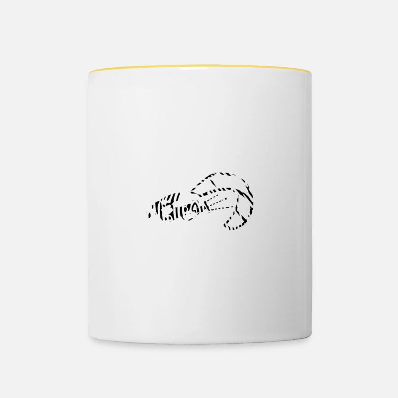 Empreinte de kitesurf - Mug contrasté - blanc/jaune