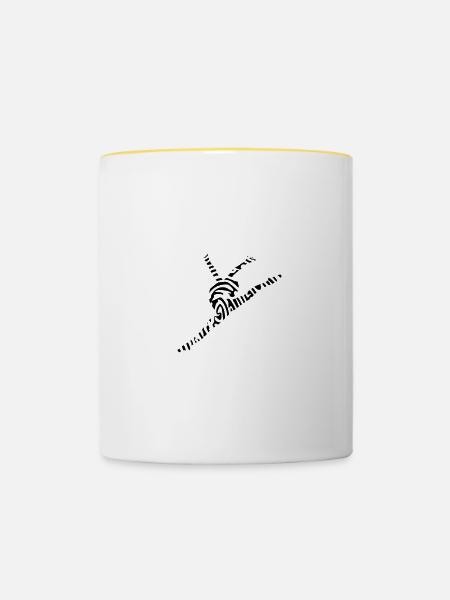 Fingerprint dancer - Contrasting Mug - white/yellow