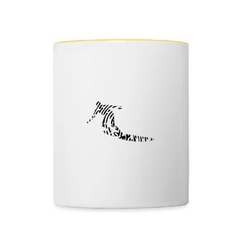 Fingerprint Surfer / Surf / Gift - Contrasting Mug - white/yellow - Front