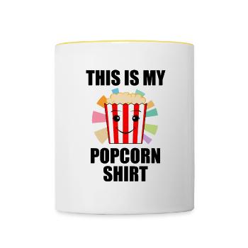 Popcorn Funny Saying Ironic Popcorn Design - Mug contrasté - blanc/jaune - Devant