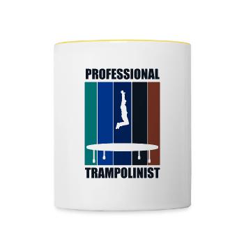 Trampoliniste professionnel Ironic Saying - Mug contrasté - blanc/jaune - Devant