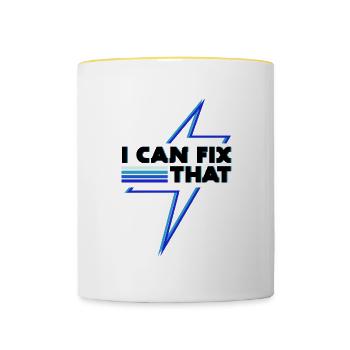 Réparer cet électricien Artisan Electro Worker - Mug contrasté - blanc/jaune - Devant