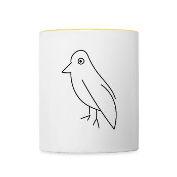 Joli perroquet puriste Silhouette Wildlife - Mug contrasté - blanc/jaune - Devant