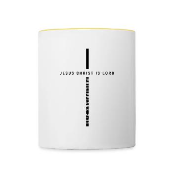 Jesus is Lord Christianity Bible Study Faith - Contrasting Mug - white/yellow - Front