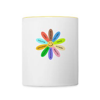 Ergothérapeute notions - Mug contrasté - blanc/jaune - Devant