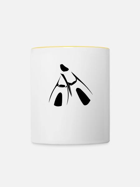 Flossen - Tasse zweifarbig - Weiß/Gelb