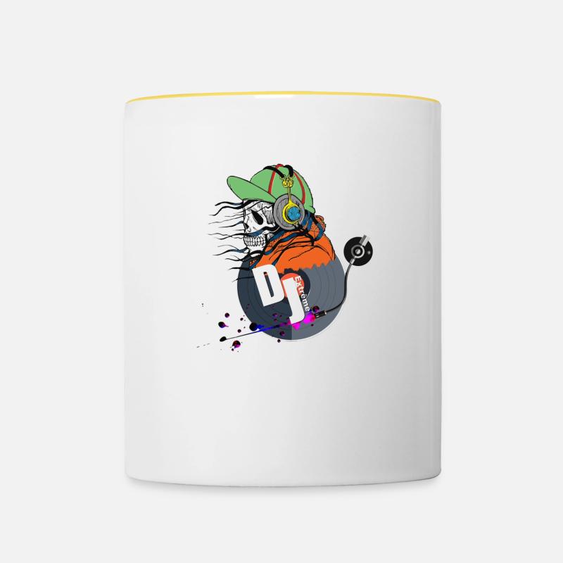 DJEXTREME - Mug contrasté - blanc/jaune