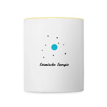 Énergie cosmique Atome Physique quantique - Mug contrasté - blanc/jaune - Devant