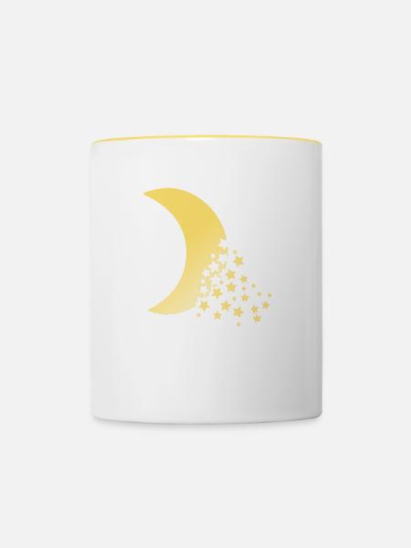 Moon - Tasse zweifarbig - Weiß/Gelb