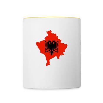 Kosovo Albanian - Contrasting Mug - white/yellow - Front