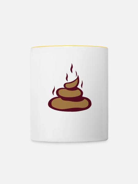 , 2 - Tasse zweifarbig - Weiß/Gelb