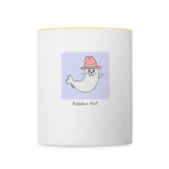 Robbin Hut - Tasse zweifarbig - Weiß/Gelb - Vorne