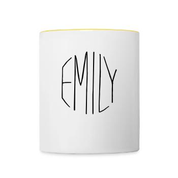 Emily Geschenk - Tasse zweifarbig - Weiß/Gelb - Vorne