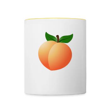 Pfirsich - Tasse zweifarbig - Weiß/Gelb - Vorne