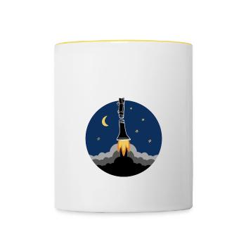 Klarinettist Klarinette Blasinstrument Geschenk - Tasse zweifarbig - Weiß/Gelb - Vorne