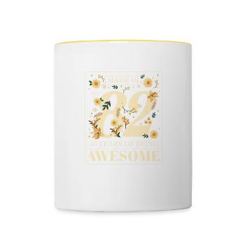 Juli 1982 - 40. Geburtstag Geschenk. Awesome. - Tasse zweifarbig - Weiß/Gelb - Vorne