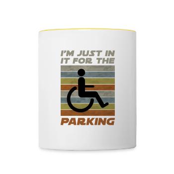 Disabled Wheelchair Disability Handicap Gift - Contrasting Mug - white/yellow - Front