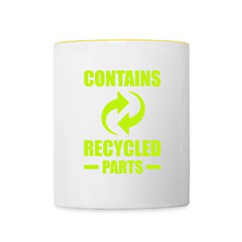 Transplantation Don d’organe de donneur de rein - Mug contrasté - blanc/jaune - Devant