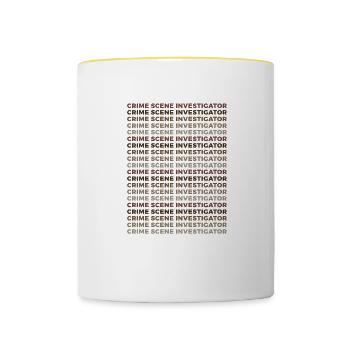 Spurensicherung - Kripo Polizei Kriminaltechnik - Tasse zweifarbig - Weiß/Gelb - Vorne