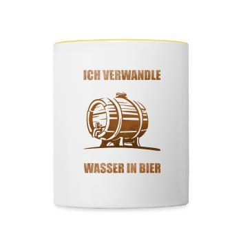 Brauer Bier Brauen Braumeister Hopfen Geschenk - Tasse zweifarbig - Weiß/Gelb - Vorne
