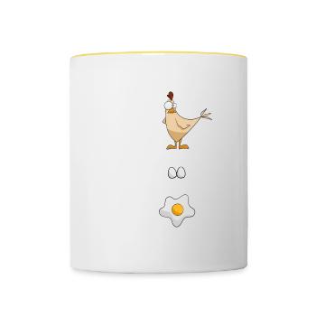 Math Derivation Chicken Student Teacher Gift - Contrasting Mug - white/yellow - Front