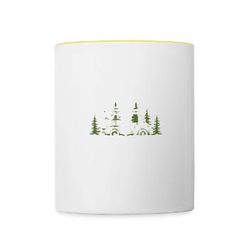 Camping Je N'ai Pas Besoin de Thérapie Camping Car - Mug contrasté - blanc/jaune - Devant