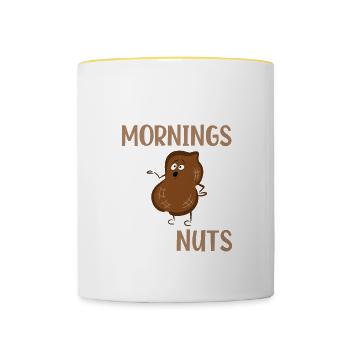 Cadeau de sensibilisation aux allergies et aux noix - Mug contrasté - blanc/jaune - Devant