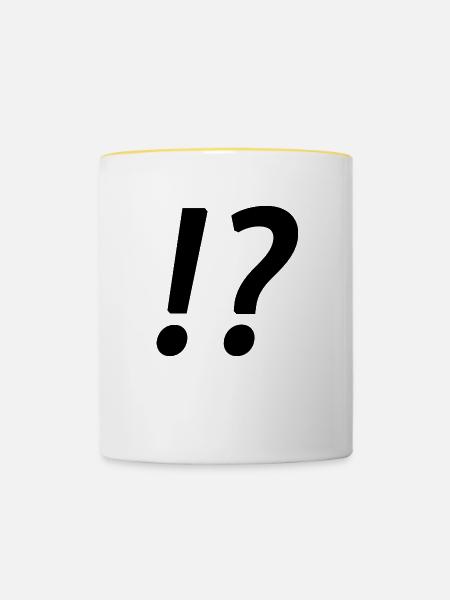 Bitte, was? - Tasse zweifarbig - Weiß/Gelb
