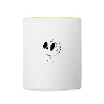 Techno Uptempo Rave Tekk Music Celebrations - Contrasting Mug - white/yellow - Front