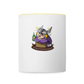 Viking Woman - Weekend Warrior - Contrasting Mug - white/yellow - Front
