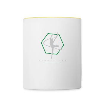 Gymnastics gymnast gymnast gymnastics association gift - Contrasting Mug - white/yellow - Front