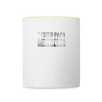 BESTER PAPA - Tasse zweifarbig - Weiß/Gelb - Vorne