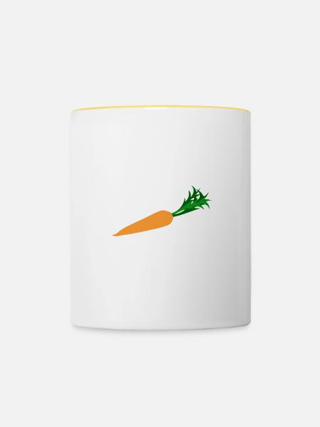 Karotte - Tasse zweifarbig - Weiß/Gelb
