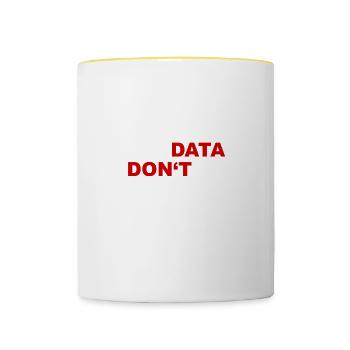 Data - Tasse zweifarbig - Weiß/Gelb - Vorne