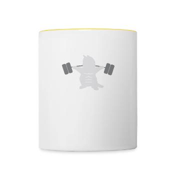 WEIGHTKEEPER CAT FUNNY T-SHIRT IDÉE CADEAU - Mug contrasté - blanc/jaune - Devant