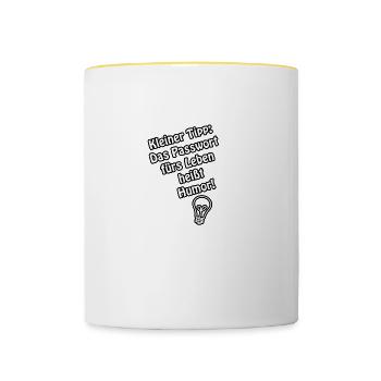 Humor - Tasse zweifarbig - Weiß/Gelb - Vorne