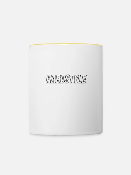 hardstyle - Tasse zweifarbig - Weiß/Gelb