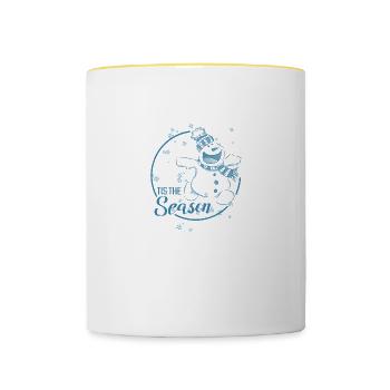 sneeuwpop - Mok tweekleurig - wit/geel - Voor