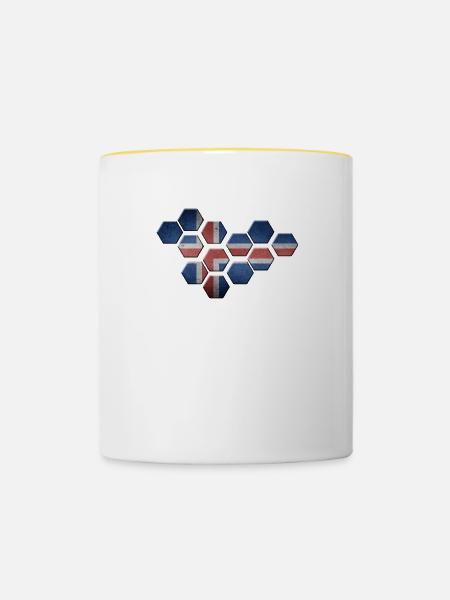 Island - Tasse zweifarbig - Weiß/Gelb
