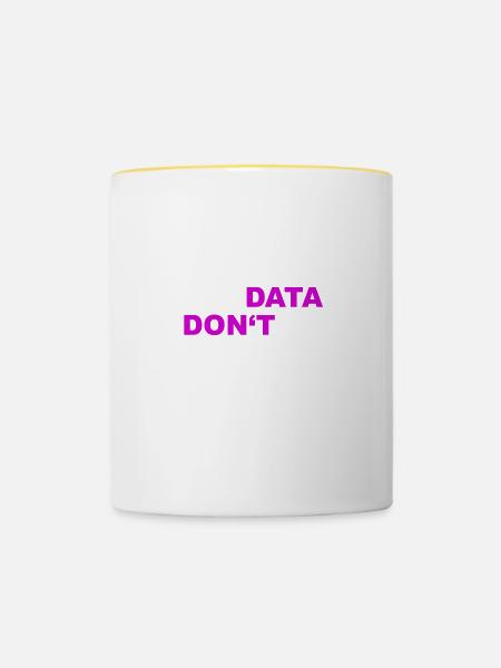Data - Tasse zweifarbig - Weiß/Gelb