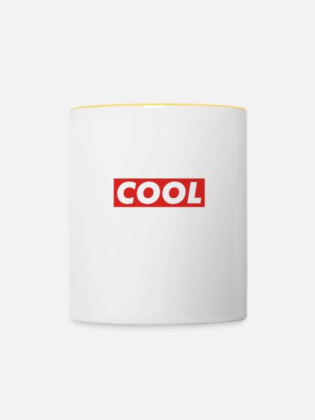 Cool - Boxlogo (Cool Bogo) - Tasse zweifarbig - Weiß/Gelb