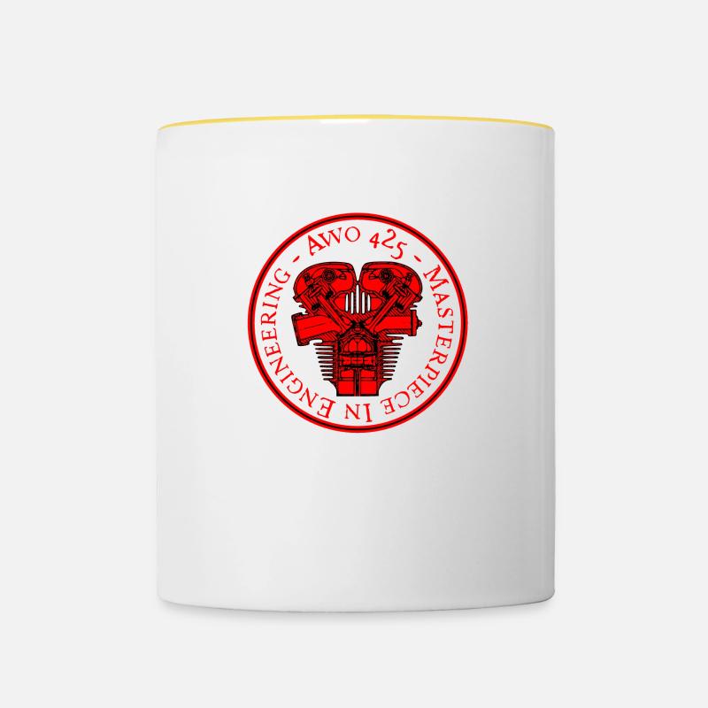 AWO 425 - masterpiece in engineering - Tasse zweifarbig - Weiß/Gelb